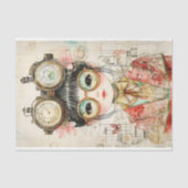 Steampunk Waterverf Aziatisch Meisje BH9 Decoupage Tissuepapier (Voorkant)