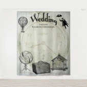 Steampunk Weddenschap Achtergrond Wandkleed (Voorkant)