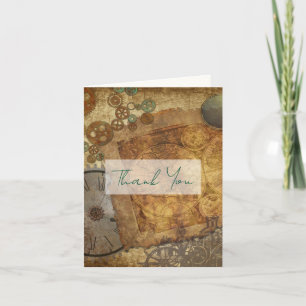 Steampunk Weddenschap Bedankt Kaarten