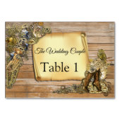 Steampunk Weddenschap op houtafels Kaart (Voorkant)