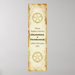 Steampunk Wedding, decoratieve verticale banner Poster