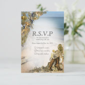 Steampunk Wedding door het Zee RSVP Kaartje (Staand voorkant)