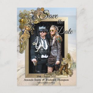 Steampunk Wedding door het Zee Save the Date Aankondigingskaart