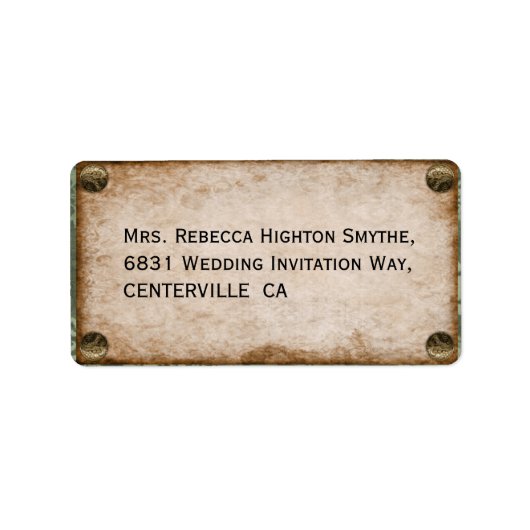 Steampunk Wedding Etiket (Voorkant)