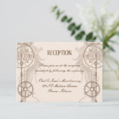 Steampunk Wedding Reception Kaart (Staand voorkant)