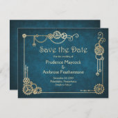 Steampunk Wedding Save The Date (Voorkant / Achterkant)