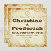 Steampunk Wedding, sparen de datumaankondiging Save The Date (Voorkant / Achterkant)
