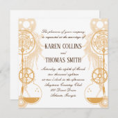 Steampunk Wedding Uitnodiging (Voorkant / Achterkant)