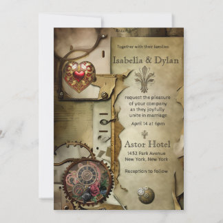 Steampunk Wedding Uitnodiging