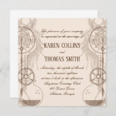 Steampunk Wedding Uitnodiging (Voorkant / Achterkant)