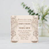 Steampunk Wedding Uitnodiging (Staand voorkant)