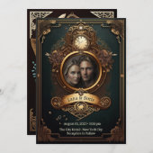 Steampunk Wedding Uitnodiging (Voorkant / Achterkant)
