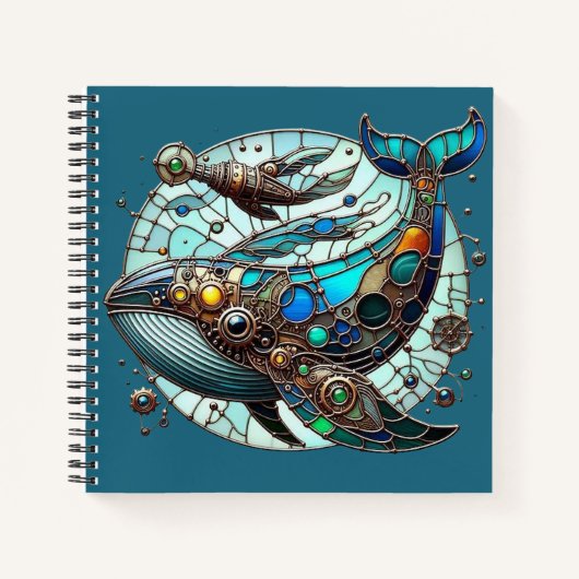 Steampunk Whale Spiral Notitieboek (Voorkant)