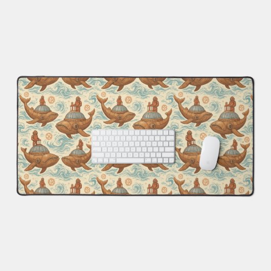Steampunk Whale Sub Voyage Bureaumat (Keyboard & Muis)
