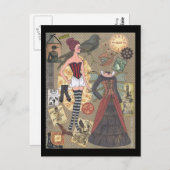 Steampunk Whimsy Paper Doll Briefkaart (Voorkant / Achterkant)