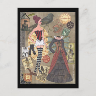 Steampunk Whimsy Paper Doll Briefkaart