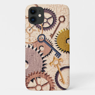Steampunk Wielen, tandwielen, sleutels, oude steen iPhone 11 Hoesje