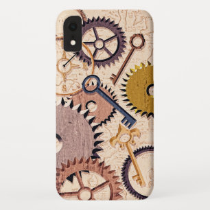 Steampunk Wielen, tandwielen, sleutels, oude steen iPhone XR Hoesje
