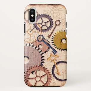 Steampunk Wielen, tandwielen, sleutels, oude steen iPhone XS Hoesje