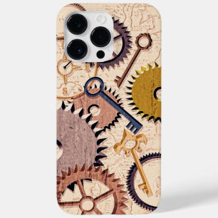 Steampunk Wielen, tandwielen, sleutels, oude steen Case-Mate iPhone 14 Pro Max Hoesje