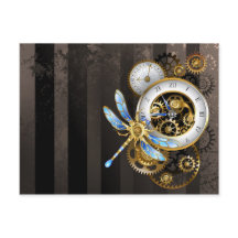 Steampunk-wijzerplaten met dragonfly