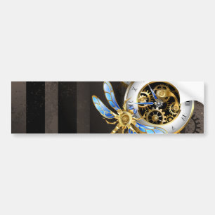 Steampunk-wijzerplaten met dragonfly bumpersticker