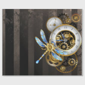 Steampunk-wijzerplaten met dragonfly cadeaupapier (Vlak)