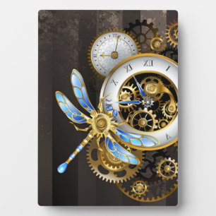 Steampunk-wijzerplaten met dragonfly fotoplaat
