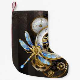 Steampunk-wijzerplaten met dragonfly kleine kerstsok