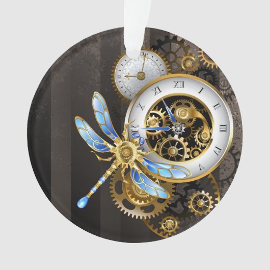 Steampunk-wijzerplaten met dragonfly ornament (voorkant)
