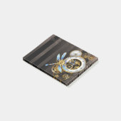 Steampunk-wijzerplaten met dragonfly post-it® notes (Schuin)