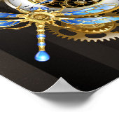 Steampunk-wijzerplaten met dragonfly poster (Hoek)