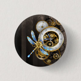 Steampunk-wijzerplaten met dragonfly ronde button 3,2 cm