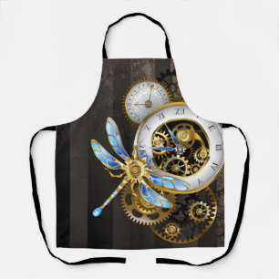 Steampunk-wijzerplaten met dragonfly schort