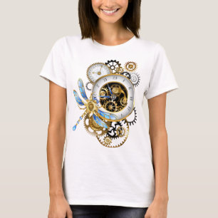 Steampunk-wijzerplaten met dragonfly t-shirt