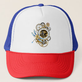 Steampunk-wijzerplaten met dragonfly trucker pet