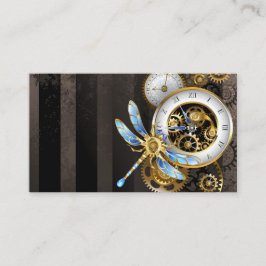Steampunk-wijzerplaten met dragonfly visitekaartje