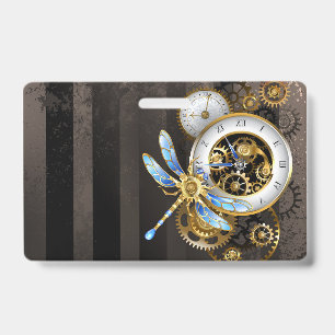 Steampunk Wijzerplaten met Libel Badge