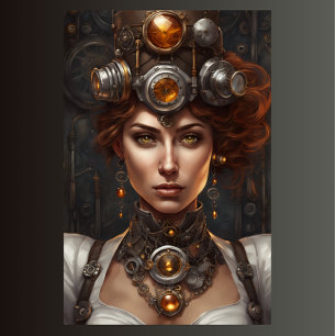 Steampunk Wild wild West Woman decoupage v3 Tissuepapier