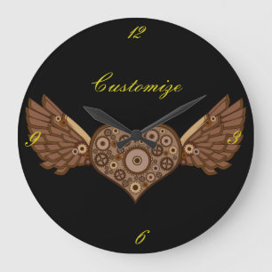 Steampunk Winged hart met tandwielen Thunder_Cove Grote Klok