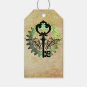 Steampunk Wingel Key & Cog Wheel Design Cadeaulabel (Voorkant)