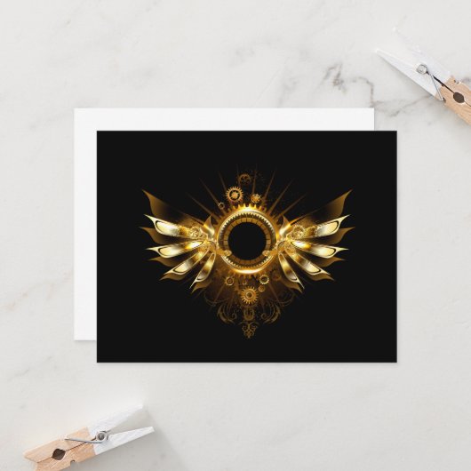 Steampunk wings kaart (Voorkant / Achterkant in situ)