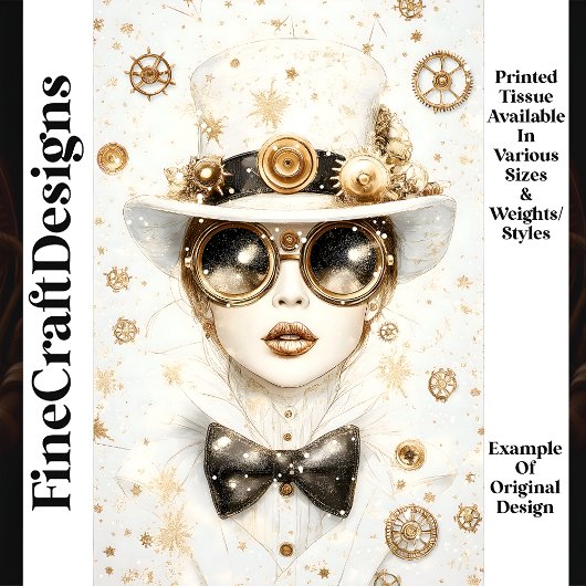 Steampunk Winter Wonderland Vrouw Q5 Decoupage Tissuepapier