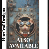 Steampunk Witte Muis & Rode Hart BQ1 Decoupage Tissuepapier