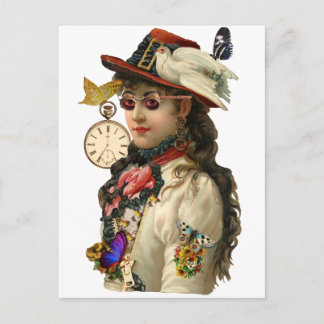 SteamPunk Woman Briefkaart