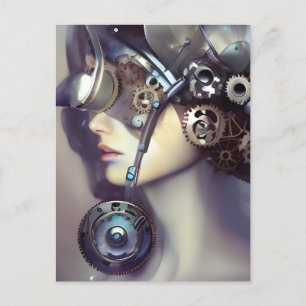 Steampunk Woman Briefkaart