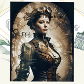 Steampunk Woman Decoupage v1 Tissuepapier