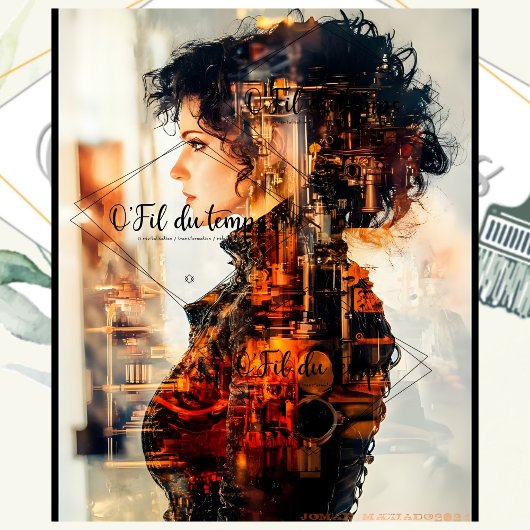 Steampunk Woman Decoupage v6 Tissuepapier