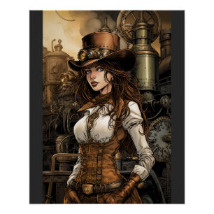 Steampunk Woman Perfect Poster