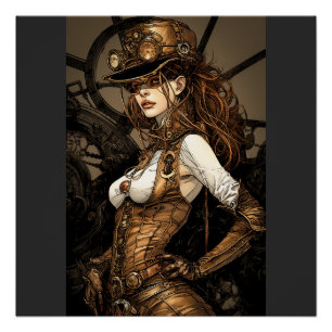 Steampunk Woman Perfect Poster